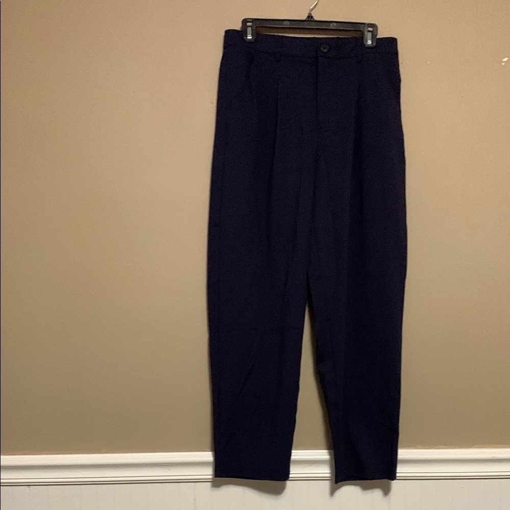 ARACHNID & CLOZ Women Stretch Wrinkle-Free Comfort Ankle Work Navy Size Large